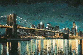 Bright City Lights Teal by James Wiens art print