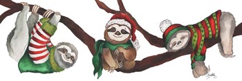 Christmas Sloths by Elizabeth Medley art print