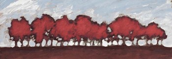 Tree Row Sunset In Red by Dan Meneely art print