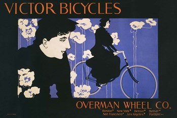 Victor Bicycles (horizontal) by William Henry Bradley art print