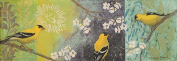 Goldfinches Blooming by Margaret Donharl art print