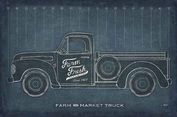Farm Truck Blueprint by Sue Schlabach art print