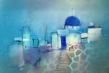 Santorini Blue by John Lovett art print