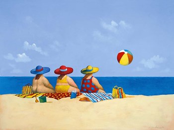 Three Ladies Sunning by Michael Paraskevas art print