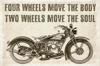 Two Wheels Move The Soul by Cora Niele art print