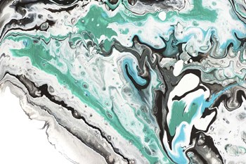 Fluid Acrylic On Emerald Waves by Jenny Rainbow Fine Art art print
