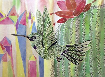 Hummingbird Paradise by Lauren Moss art print