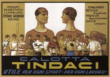 Calotta Tindaci Sports Cap Ad 1910 by Vintage Lavoie art print