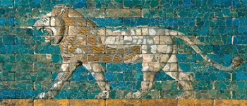 Panel with Striding Lion, ca. 604-562 B.C.E. art print