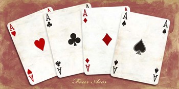 Four Aces (Red) by Sandro Ferrari art print