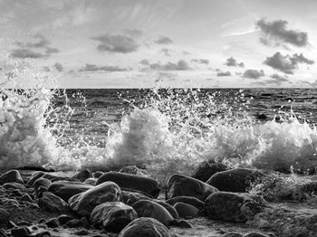 Waves Crashing, Point Reyes, California (BW) by Pangea Images art print