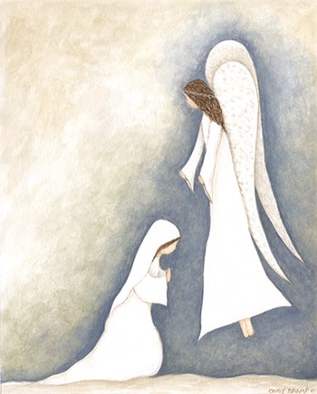 Mary and Angel by Cindy Shamp art print
