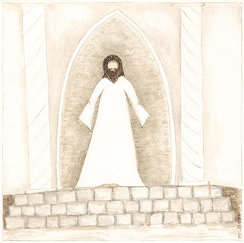 Jesus Teaches at Temple by Cindy Shamp art print