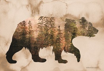 Brown Woods Bear Silhouette by Bluebird Barn art print
