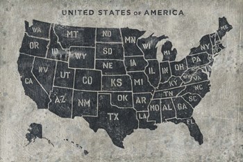 Grunge USA Map by James Wiens art print