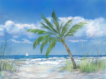 Palm Tree Paradise by Julie DeRice art print