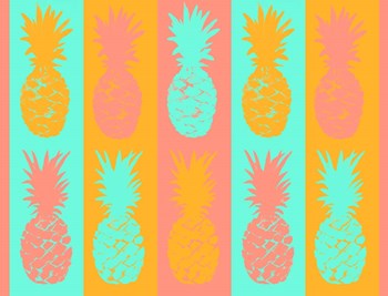 Vibrant Pineapples Fiesta by Julie DeRice art print