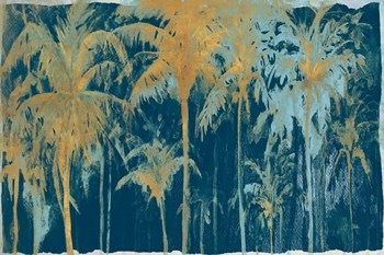 Teal and Gold Palms by Patricia Pinto art print