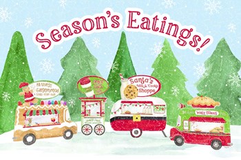 Food Cart Christmas - Seasons Eatings by Tara Reed art print