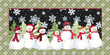 Snowman Wonderland - Red Plaid by Tara Reed art print