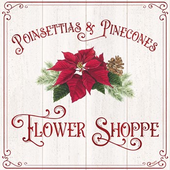 Vintage Christmas Signs III-Flower Shoppe by Tara Reed art print