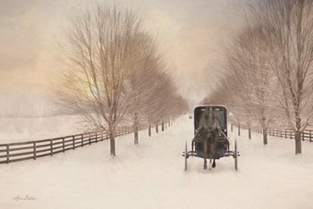 Snowy Amish Lane by Lori Deiter art print