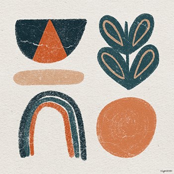 Retro Orange Teal by Kyra Brown art print