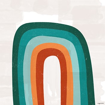 Teal Orange Rainbow by Kyra Brown art print