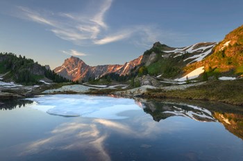 Partially Thawed Tarn, Yellow Aster Butte Basin, North Cascades, Washington State by Alan Majchrowicz / DanitaDelimont art print