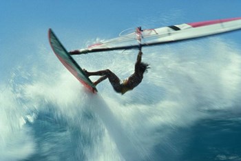 Windsurfer Jumping Over Wave by Panoramic Images art print