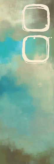 Retro in Aqua and Khaki III by Laurie Maitland art print