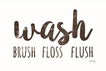 Wash-Brush-Floss-Flush by Marla Rae art print