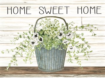 Home Sweet Home Galvanized Bucket by Cindy Jacobs art print