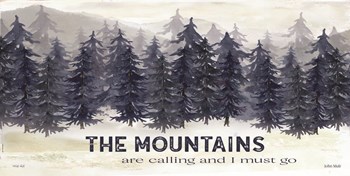 Navy Trees The Mountains by Cindy Jacobs art print