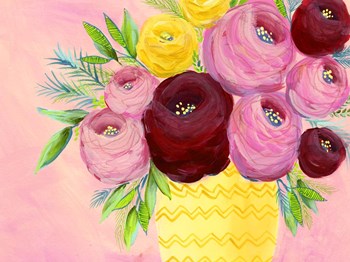 Pink Garden Flowers I by Regina Moore art print