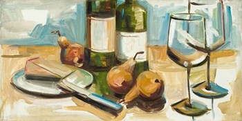 Pears Well with Wine by Heather A. French-Roussia art print