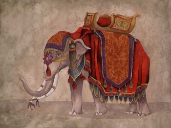 Ceremonial Elephants I by Elizabeth Medley art print