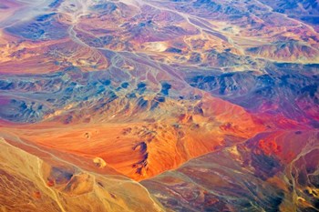 Aerial view of Land Pattern on Atacama Desert, Chile by Keren Su / Danita Delimont art print