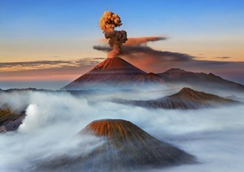 Semeru, Bromo, Batok Volcanoes, Java, Indonesia by Frank Krahmer art print
