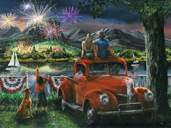 Celebration Across the River by Tom Wood art print