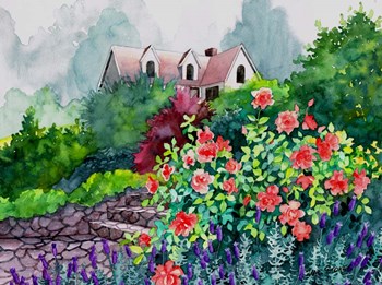 Up The Garden Path by Val Stokes art print