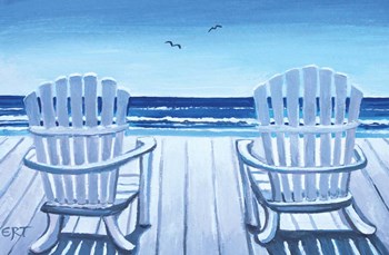 The Beach Chairs by Elizabeth Tyndall art print