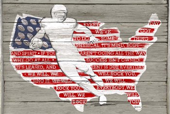 USA Flag and Runningback by Art Licensing Studio art print
