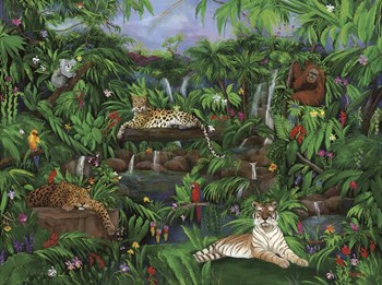 Jungle Creatures by Betty Lou art print