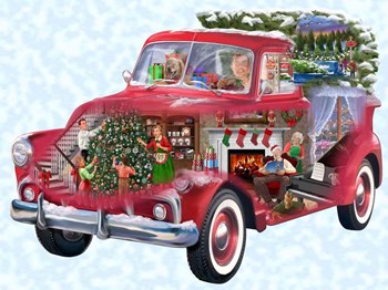 Christmas Truck by Bigelow Illustrations art print