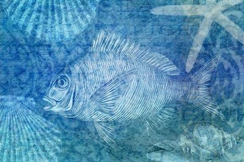 Blue Ocean Fish by Cora Niele art print