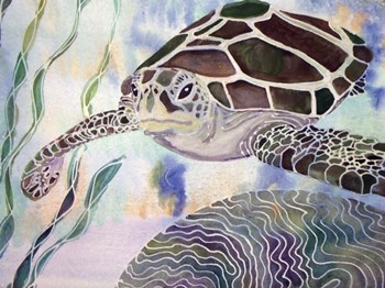 Sea Turtle Beginning by Lauren Moss art print