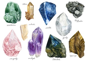 Healing Crystals III by Grace Popp art print