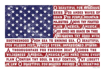 America the Beautiful Flag by Susan Ball art print