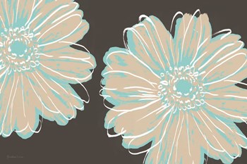 Flower Pop Sketch IX-Charcoal BG by Marie-Elaine Cusson art print